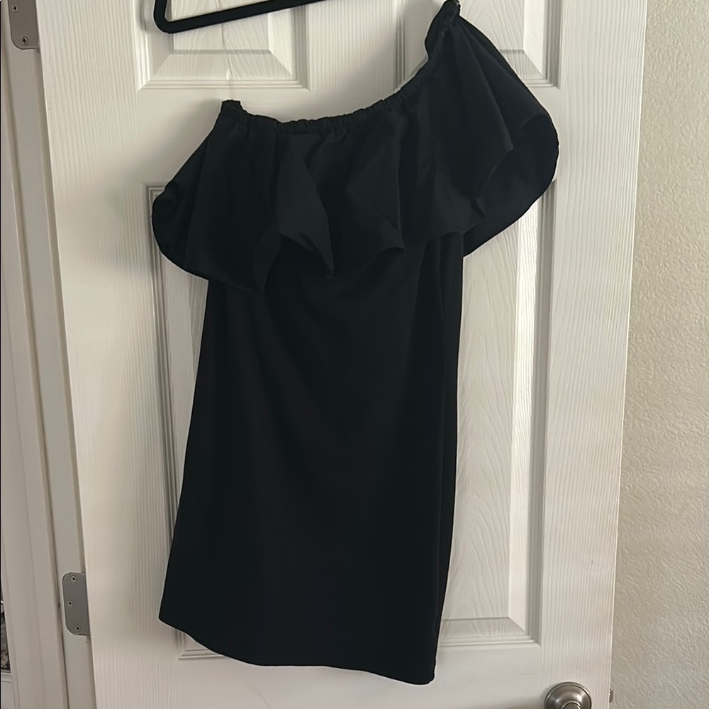 a new day Black Ruffled One-Shoulder Dress
